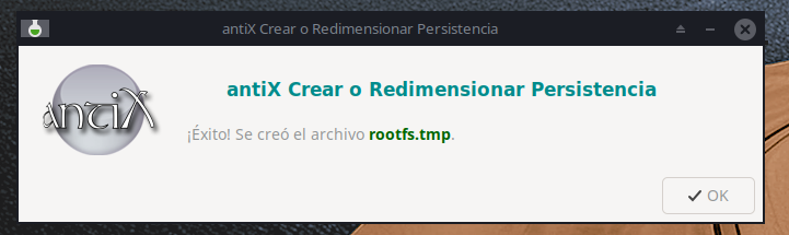 Exito. Se creo el archivo